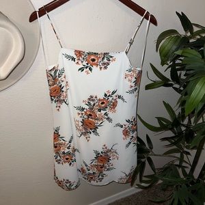 M WHITE FLORAL MINI DRESS